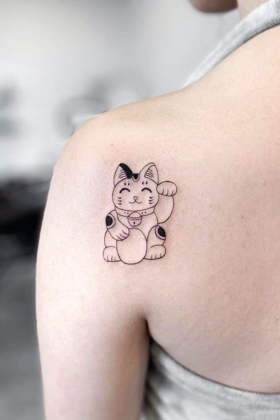 Lucky Cat Tattoo Ideas 6