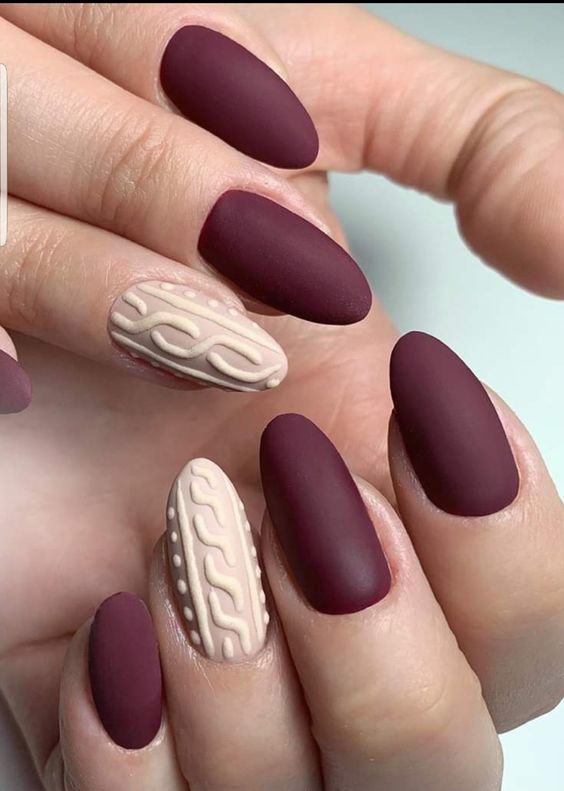 Matte Sweater Nails 1