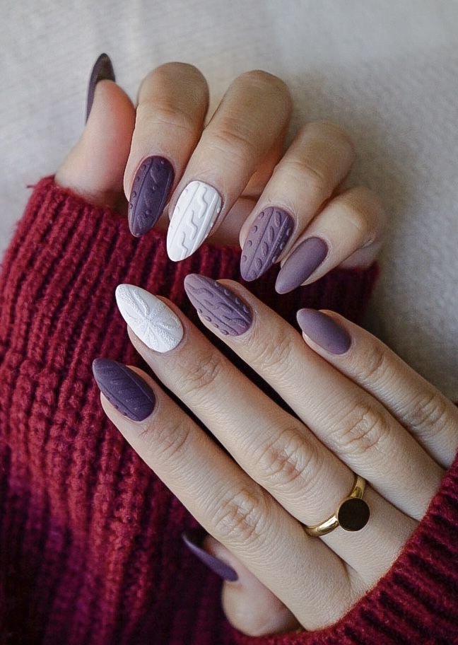 Matte Sweater Nails 4