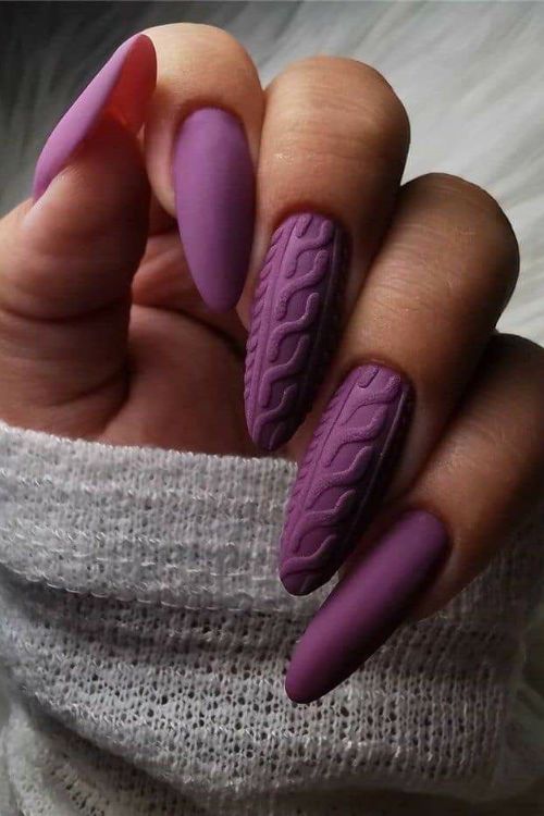 Matte Sweater Nails 5