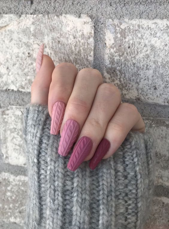 Matte Sweater Nails 6