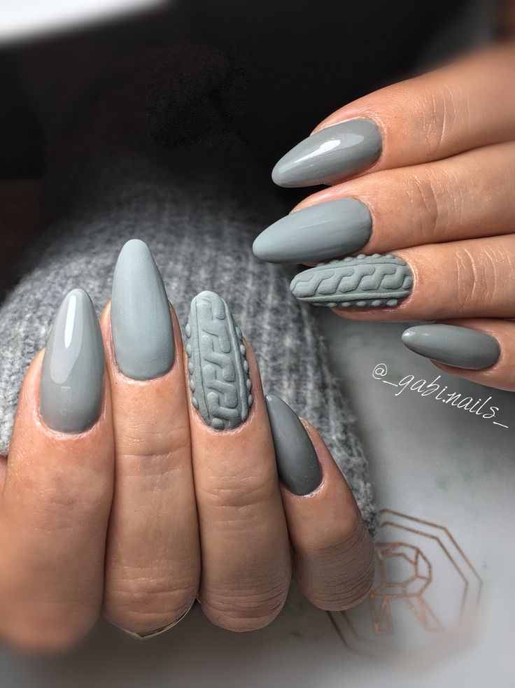 Matte Sweater Nails 7