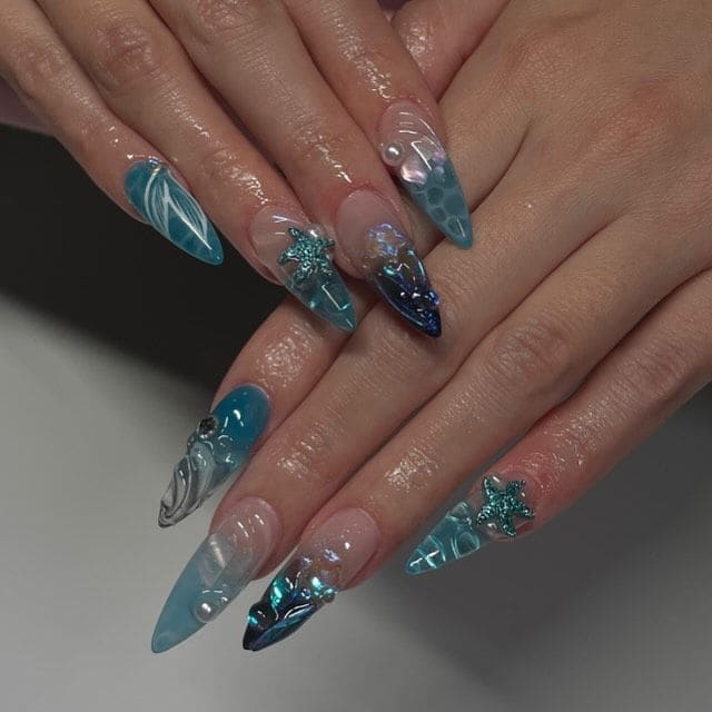 Ocean Theme Nails 1