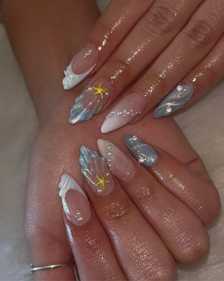 Ocean Theme Nails 3