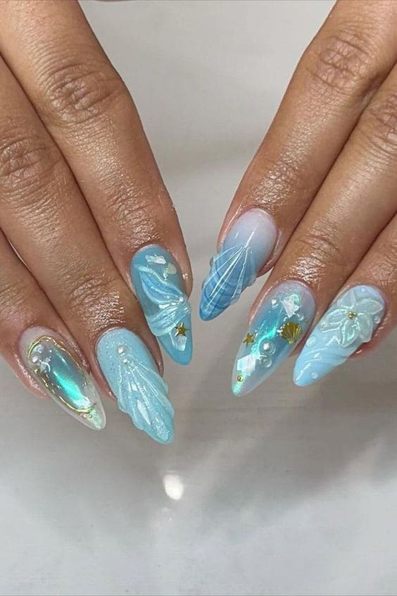 Ocean Theme Nails 5