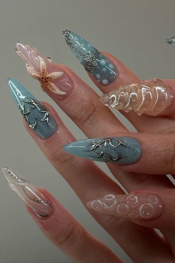 Ocean Theme Nails 7