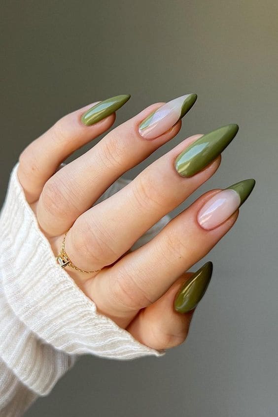 Olive Green Manicure 2