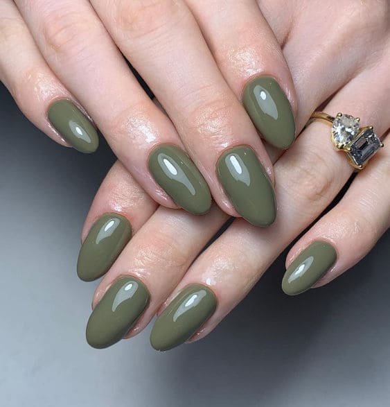 Olive Green Manicure 3