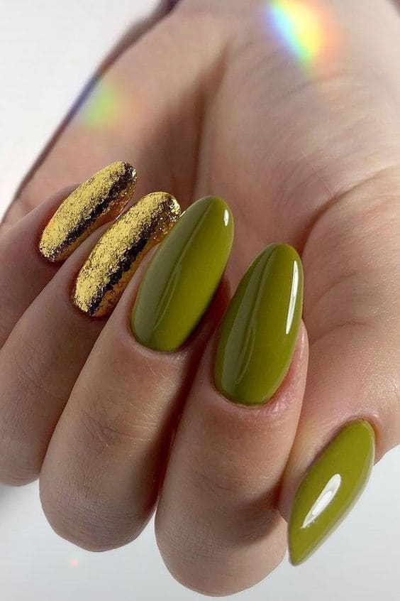 Olive Green Manicure 4