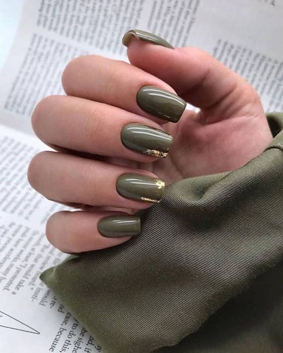 Olive Green Manicure 7