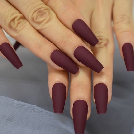 One Tone Matte Fall Manicure 7