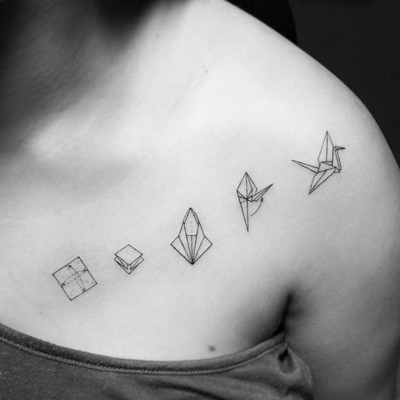 Origami Crane Tattoos 6