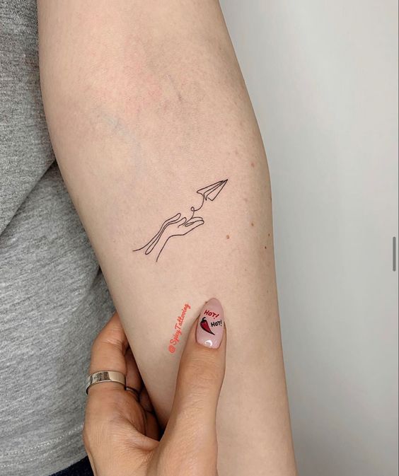 Paper Plane Tattoo Designs 2