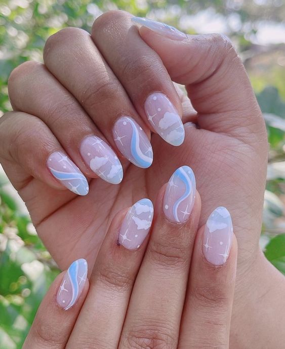 Pastel Cloud Nail Art 2