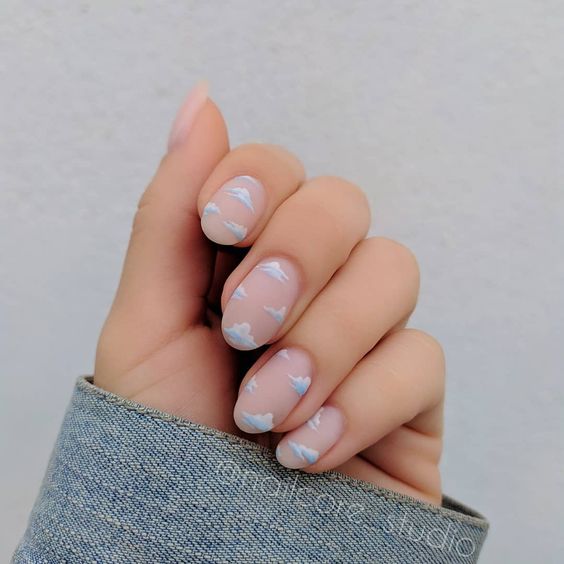 Pastel Cloud Nail Art 7