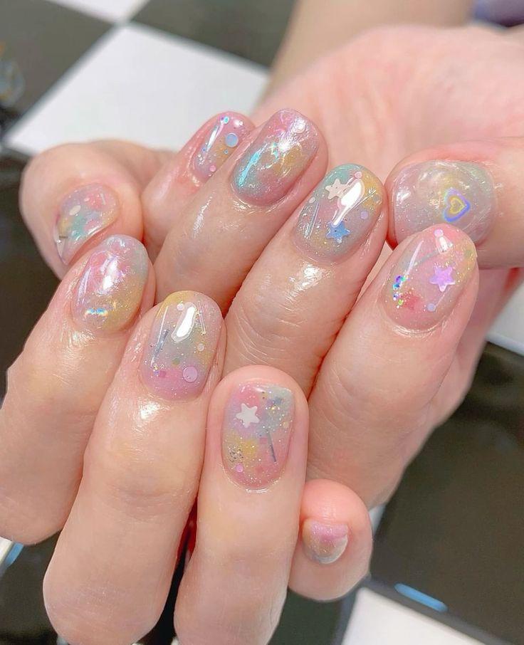 Pastel Confetti Nails 1