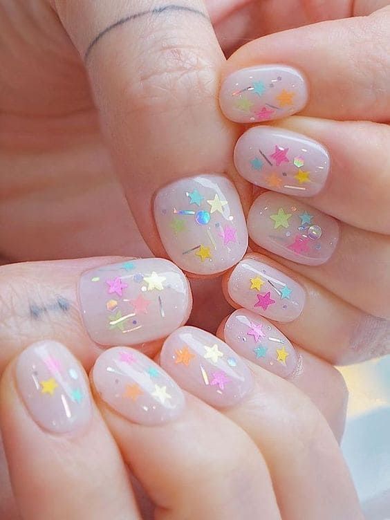 Pastel Confetti Nails 7