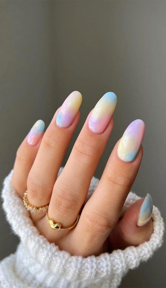 Pastel Tie Dye Manicure 1