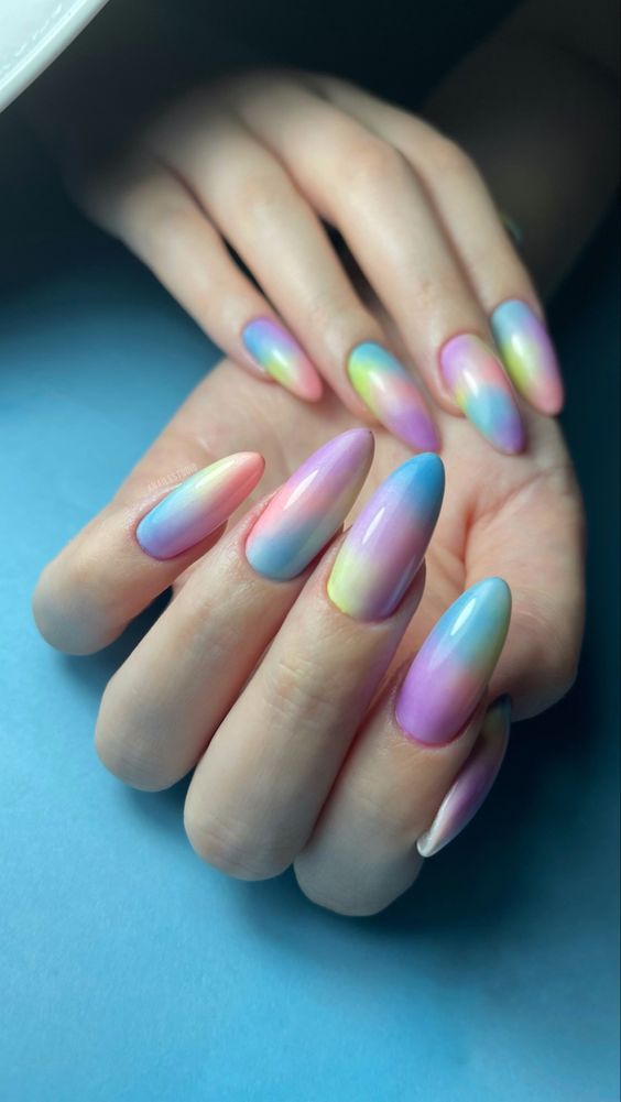 Pastel Tie Dye Manicure 2