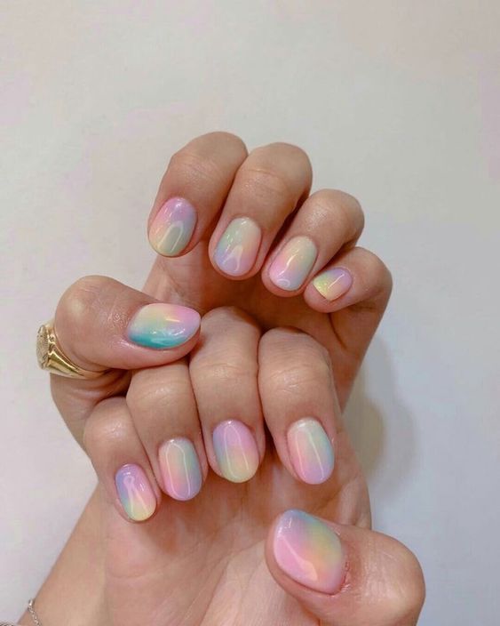 Pastel Tie Dye Manicure 3