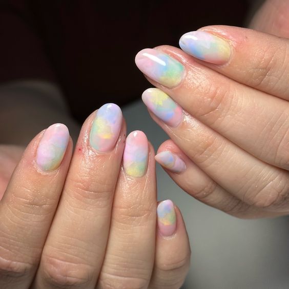 Pastel Tie Dye Manicure 7