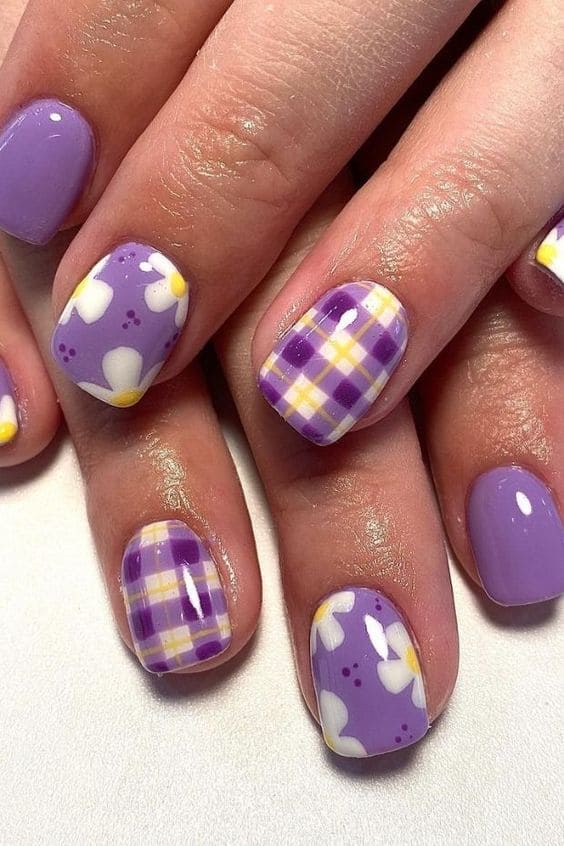 Plaid Nails 6