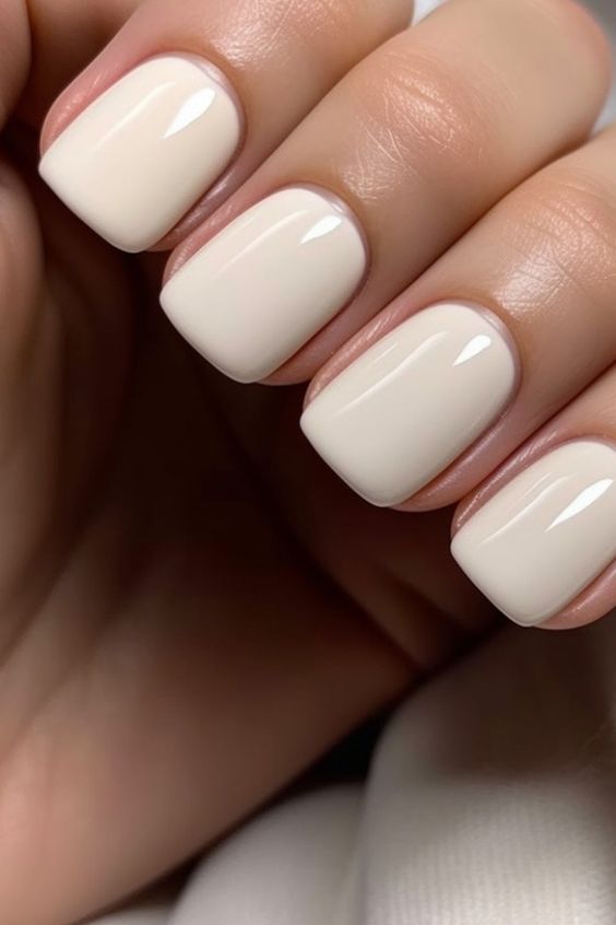 Plain Milky Nails 4