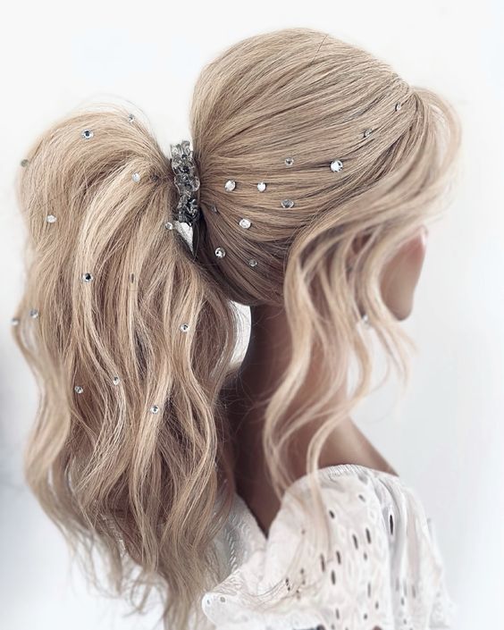 Ponytail With Rhinestone Accessory 1