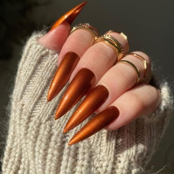 Shimmer Amber Autumn Nail Designs 1