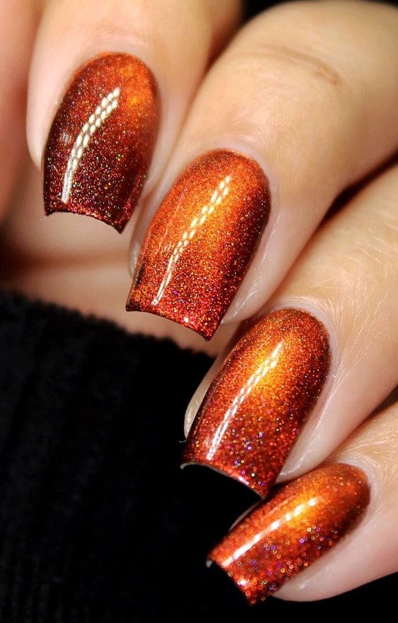 Shimmer Amber Autumn Nail Designs 5