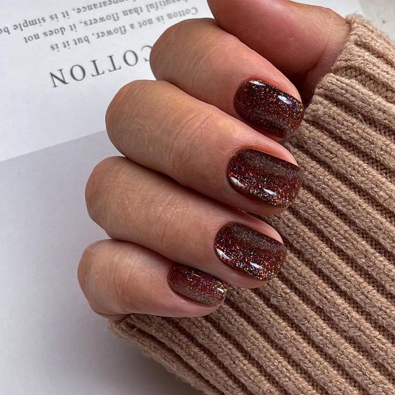 Shimmer Short Fall Nail Ideas 5