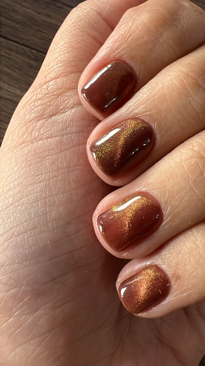 Shimmer Short Fall Nail Ideas 7