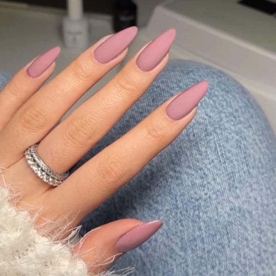 Simple Plain Matte Nails 1