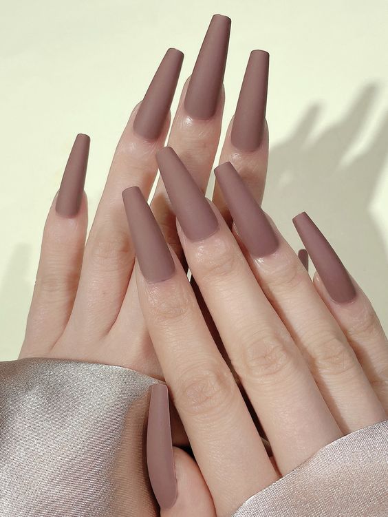 Simple Plain Matte Nails 3