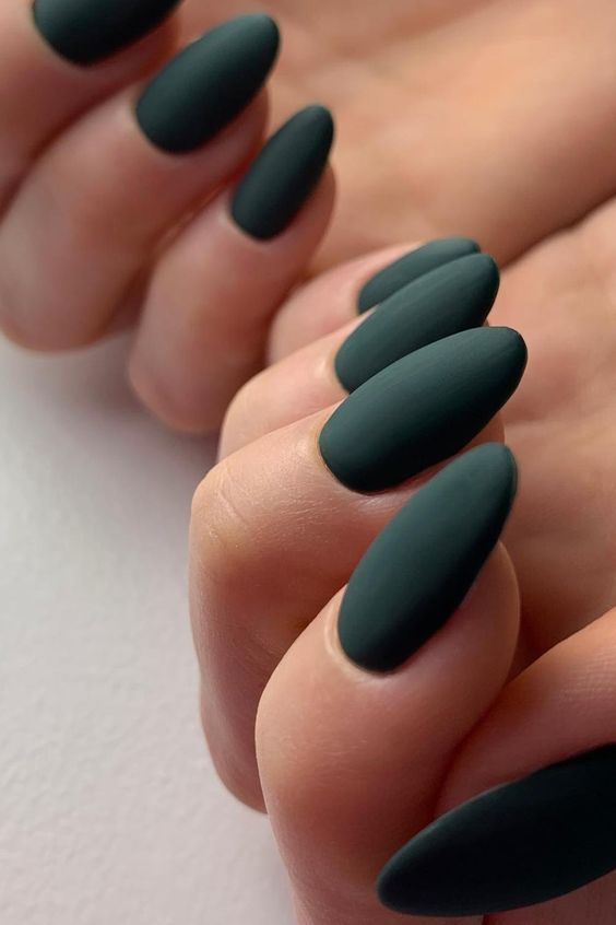 Simple Plain Matte Nails 4