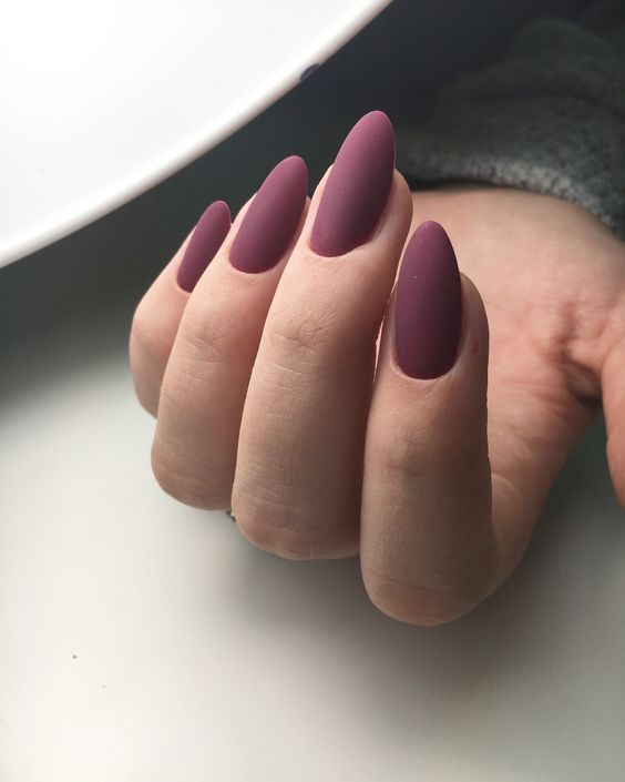 Simple Plain Matte Nails 6