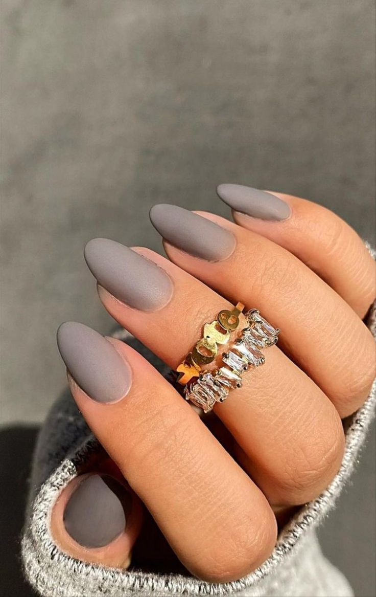 Simple Plain Matte Nails 7