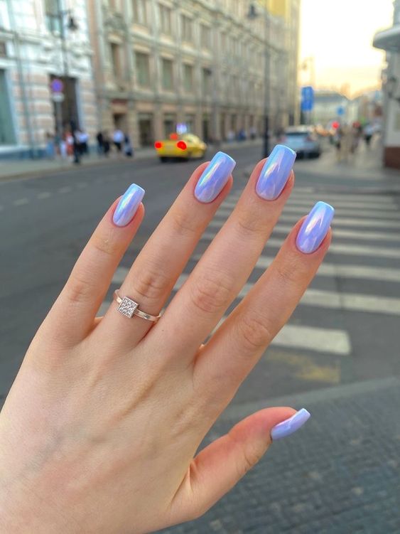 Soft Chrome Pastel Nails 5