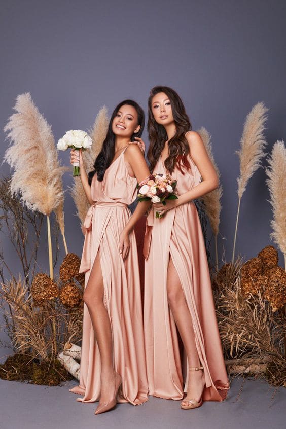 Summery Apricot Bridesmaid Dress Ideas 3