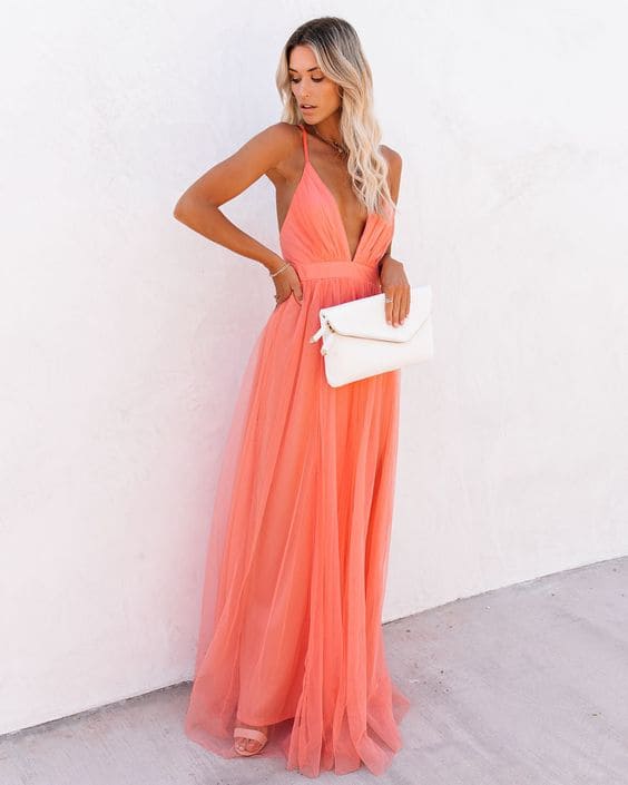 Summery Apricot Bridesmaid Dress Ideas 4