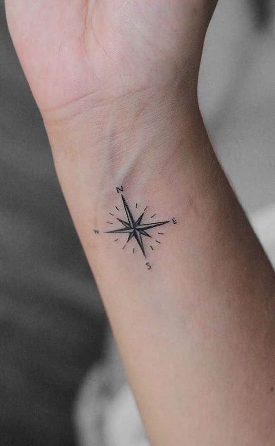 Tiny Compass Tattoo 5