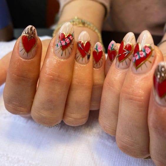 Unique Heart Nail Designs 2