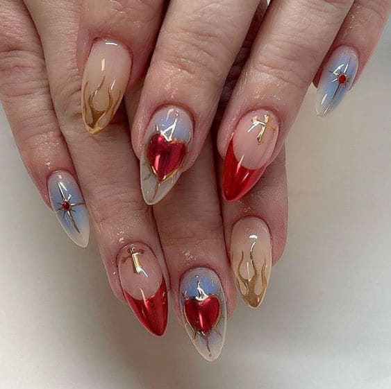 Unique Heart Nail Designs 3