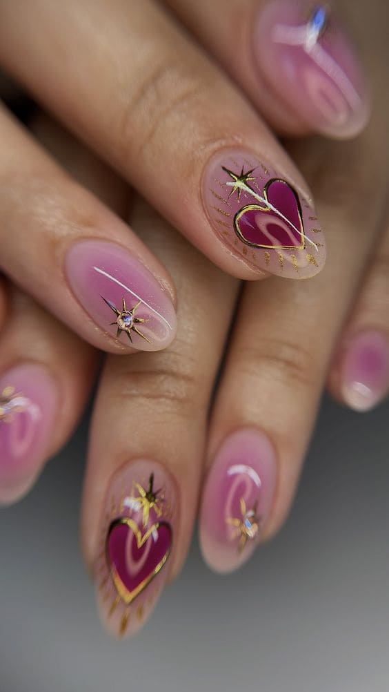 Unique Heart Nail Designs 5