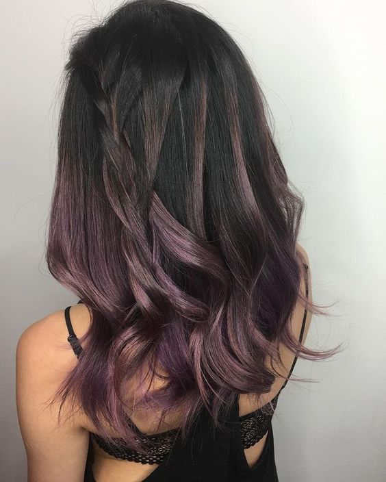 Violet Highlights On Dark Hair 6