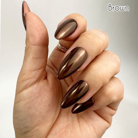 Warm Tone Chrome Manicure 2