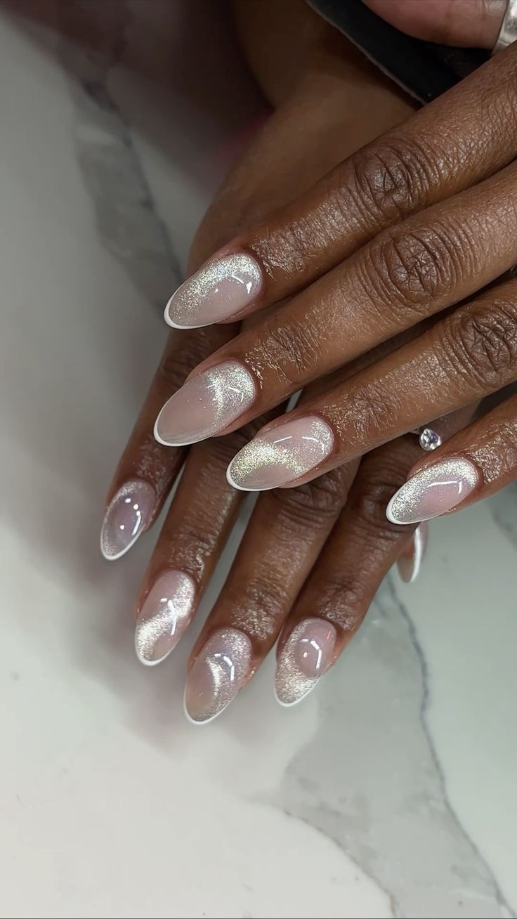 White Cat Eye Nails 7