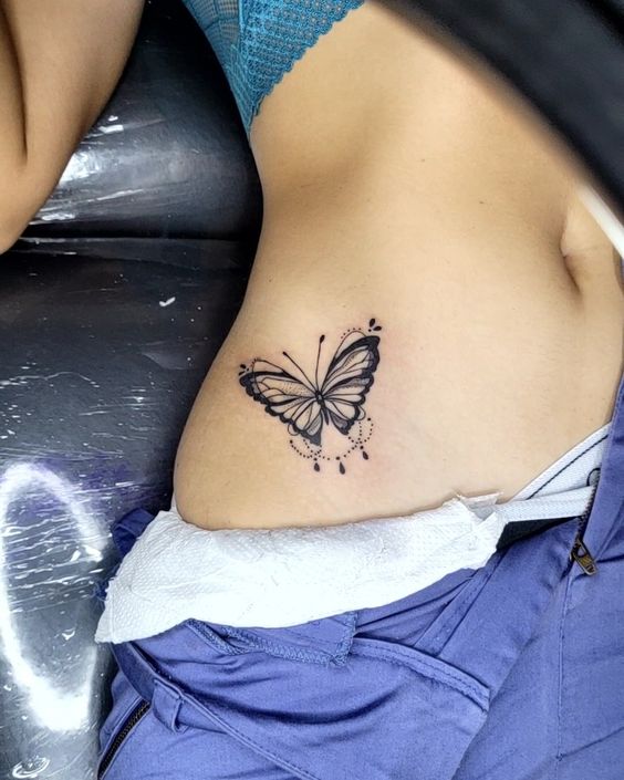 Butterfly Tattoos On Waist 1