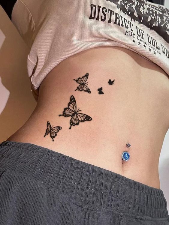 Butterfly Tattoos On Waist 3