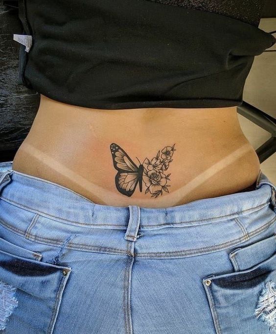 Butterfly Tattoos On Waist 5